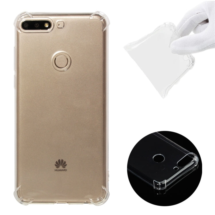 Shockproof TPU Protective Case for Huawei Honor 7C / Enjoy 8 / Nova 2 Lite / Y7 Prime (2018) / Y7 (2018) (Transparent)