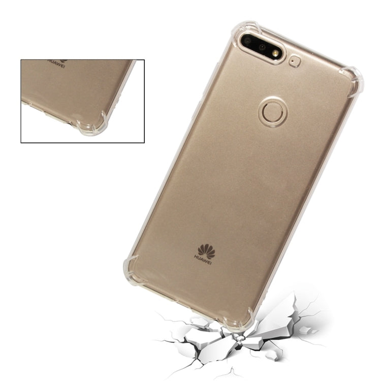 Shockproof TPU Protective Case for Huawei Honor 7C / Enjoy 8 / Nova 2 Lite / Y7 Prime (2018) / Y7 (2018) (Transparent)