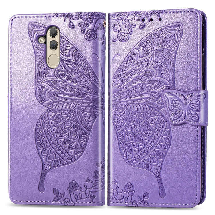Butterfly Love Flowers Embossing Horizontal Flip Leather Case for Huawei Mate 20 Lite, with Holder & Card Slots & Wallet