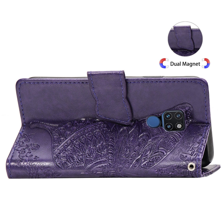 Butterfly Love Flowers Embossing Horizontal Flip Leather Case for Huawei Mate 20, with Holder & Card Slots & Wallet & Lanyard
