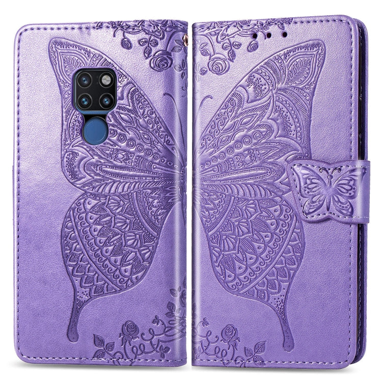Butterfly Love Flowers Embossing Horizontal Flip Leather Case for Huawei Mate 20, with Holder & Card Slots & Wallet & Lanyard