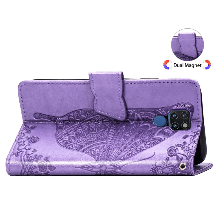Butterfly Love Flowers Embossing Horizontal Flip Leather Case for Huawei Mate 20, with Holder & Card Slots & Wallet & Lanyard