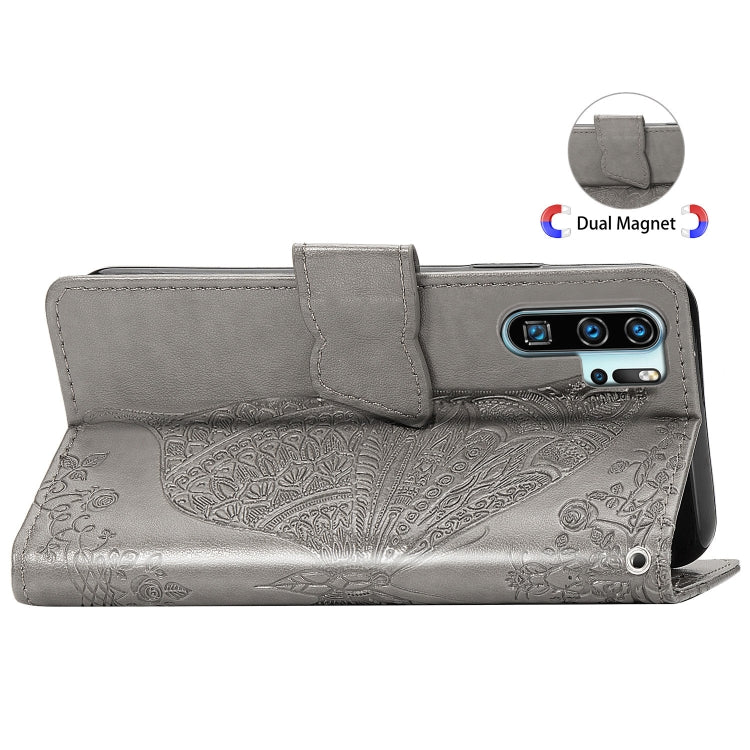 Butterfly Love Flowers Embossing Horizontal Flip Leather Case for Huawei P30 Pro, with Holder & Card Slots & Wallet & Lanyard