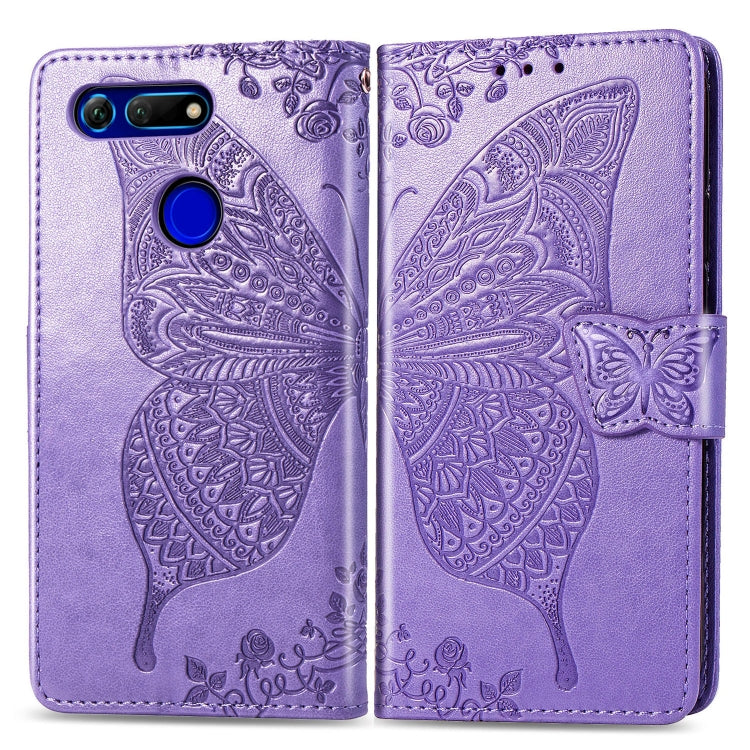 Butterfly Love Flowers Embossing Horizontal Flip Leather Case for Huawei V20, with Holder & Card Slots & Wallet & Lanyard