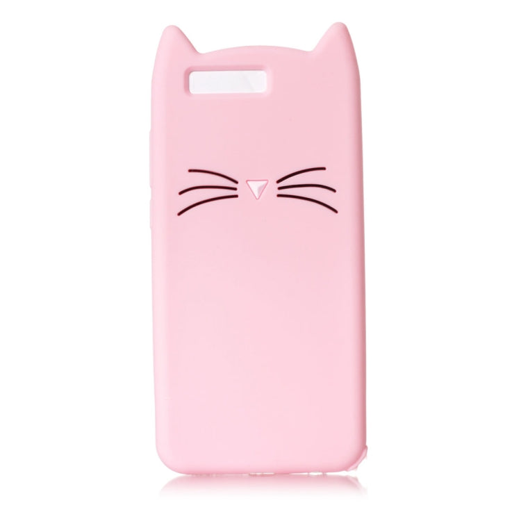 For Huawei  Honor 9 Silicone Cat Whiskers Pattern Protective Back Cover Case(Pink)