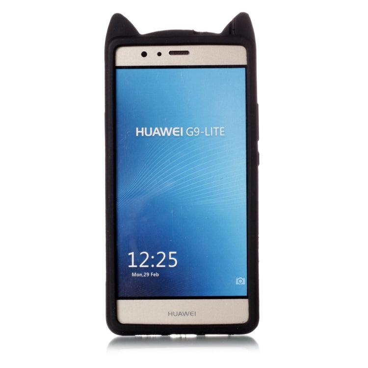 For Huawei  P9 Lite Silicone Cat Whiskers Pattern Protective Back Cover Case