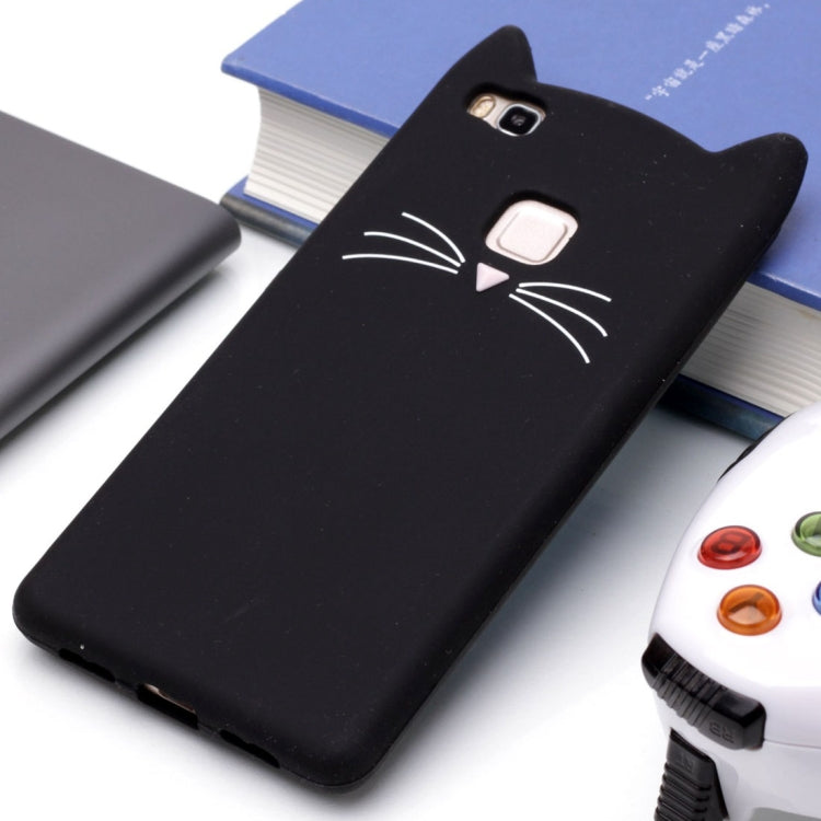 For Huawei  P9 Lite Silicone Cat Whiskers Pattern Protective Back Cover Case
