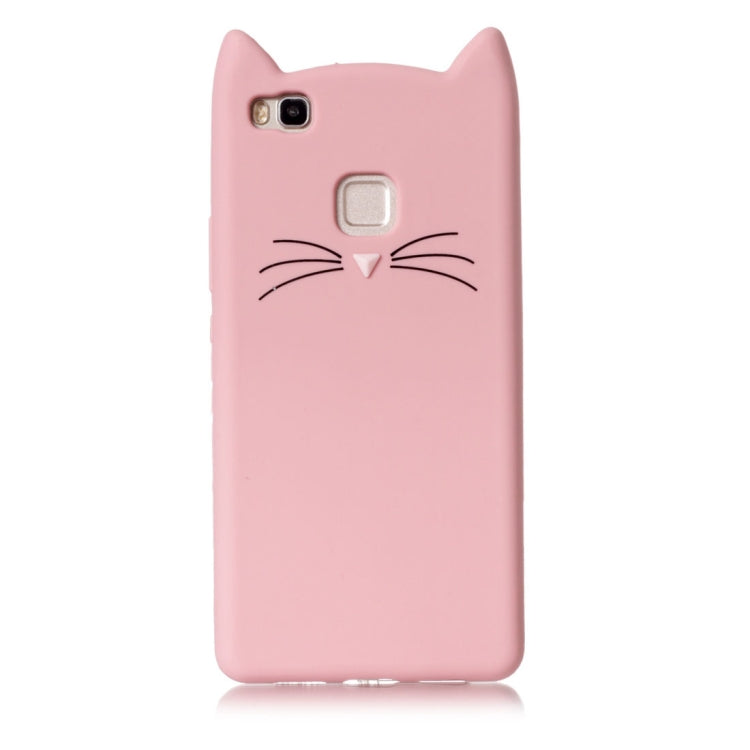 For Huawei  P9 Lite Silicone Cat Whiskers Pattern Protective Back Cover Case