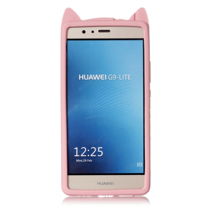 For Huawei  P9 Lite Silicone Cat Whiskers Pattern Protective Back Cover Case