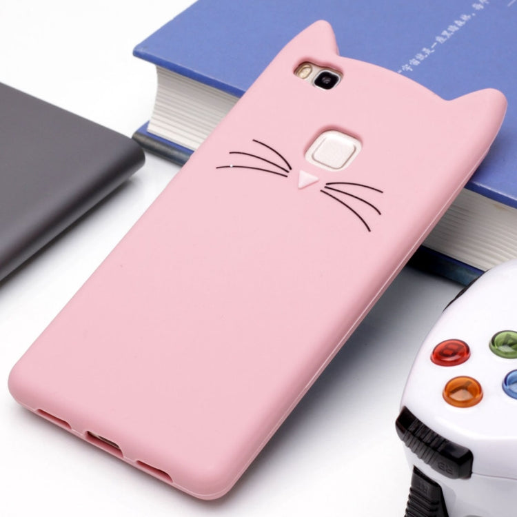For Huawei  P9 Lite Silicone Cat Whiskers Pattern Protective Back Cover Case