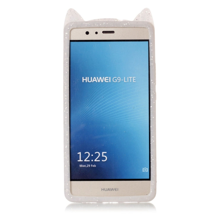 For Huawei  P9 Lite Silicone Cat Whiskers Pattern Protective Back Cover Case