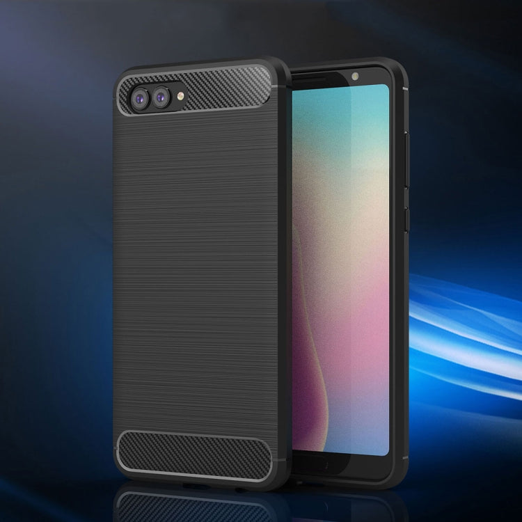 For Huawei  nova 2s Brushed Texture Carbon Fiber Shockproof TPU Rugged Armor Protective Case