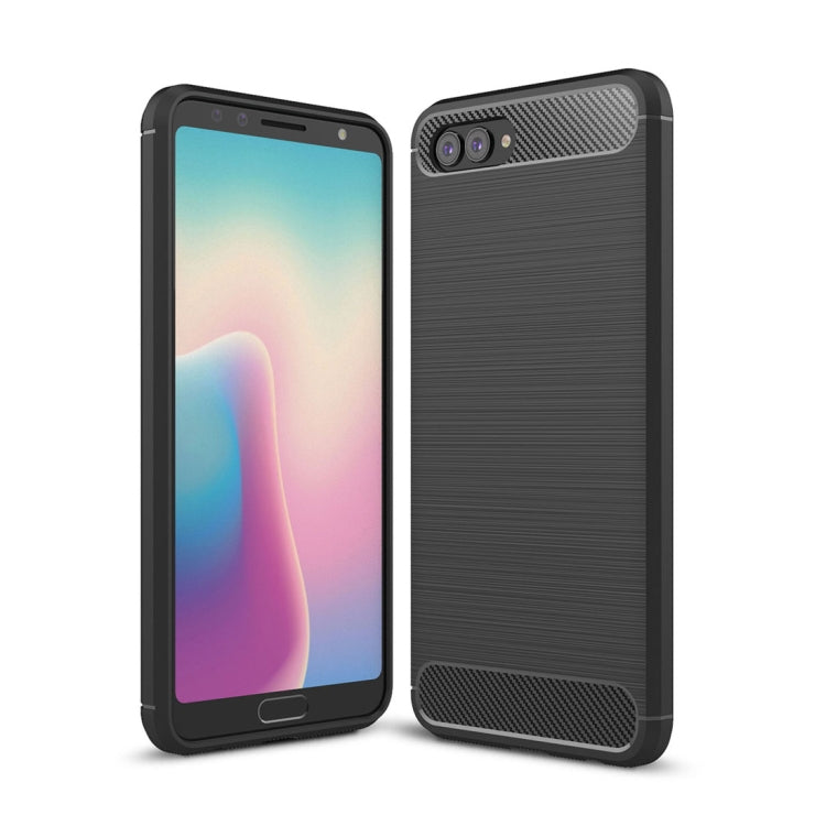 For Huawei  nova 2s Brushed Texture Carbon Fiber Shockproof TPU Rugged Armor Protective Case