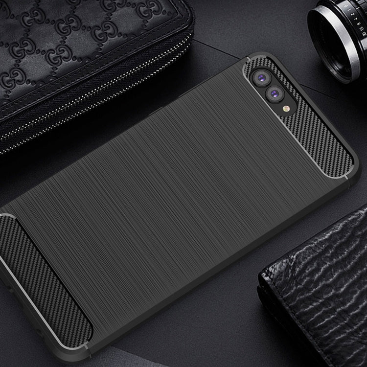 For Huawei  nova 2s Brushed Texture Carbon Fiber Shockproof TPU Rugged Armor Protective Case