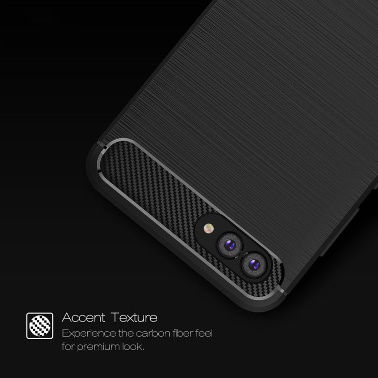 For Huawei  nova 2s Brushed Texture Carbon Fiber Shockproof TPU Rugged Armor Protective Case