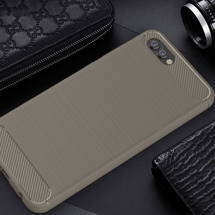 For Huawei  Honor View 10 Brushed Texture Carbon Fiber Shockproof TPU Rugged Armor Protective Case
