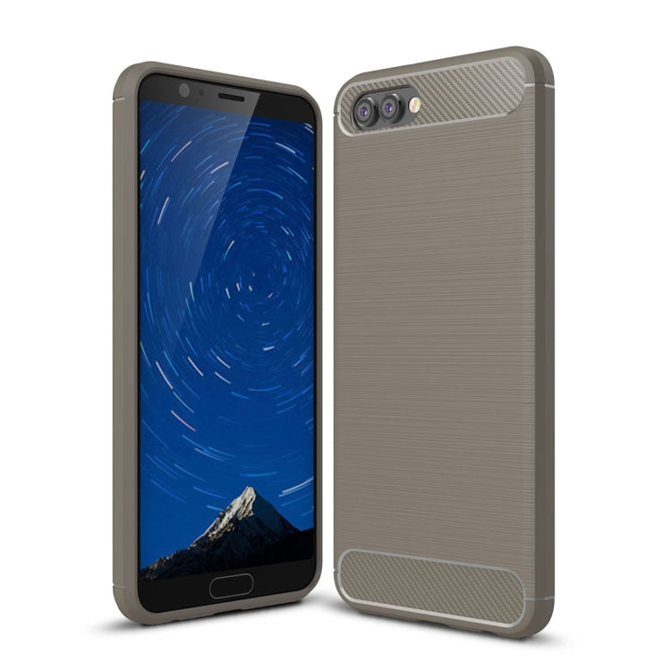 For Huawei  Honor View 10 Brushed Texture Carbon Fiber Shockproof TPU Rugged Armor Protective Case
