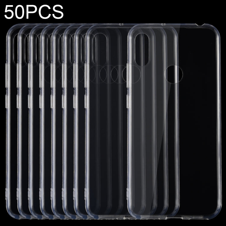 50 PCS 0.75mm Ultrathin Transparent TPU Soft Protective Case for Huawei Y6 2019