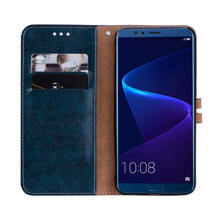 Business Style Oil Wax Texture Horizontal Flip Leather Case for Huawei Honor 10, with Holder & Card Slots & Wallet
