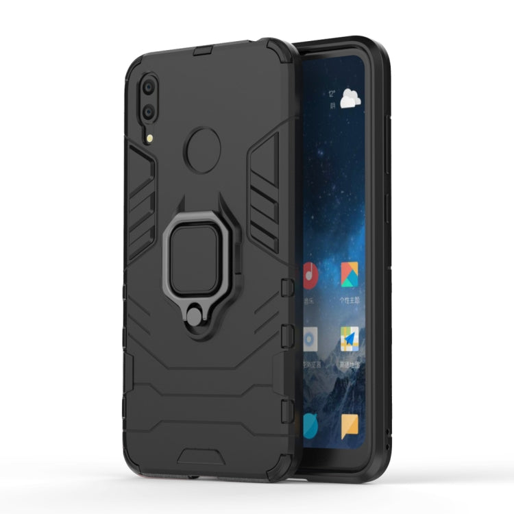 Shockproof PC + TPU Case with Magnetic Ring Holder for Huawei Y7 (2019)
