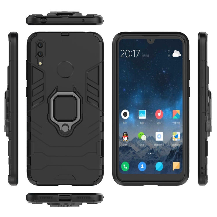 Shockproof PC + TPU Case with Magnetic Ring Holder for Huawei Y7 (2019)