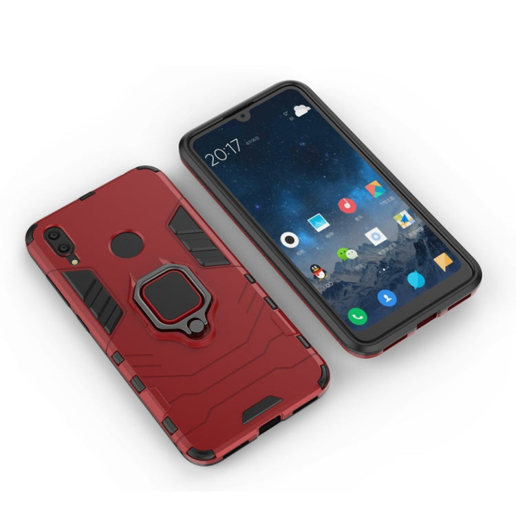 Shockproof PC + TPU Case with Magnetic Ring Holder for Huawei Y7 (2019)
