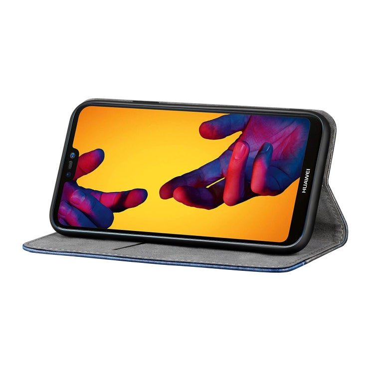 Business Solid Color Stitching Horizontal Flip Leather Case for Huawei P20 Lite, with Holder & Card Slots & Wallet & Lanyard