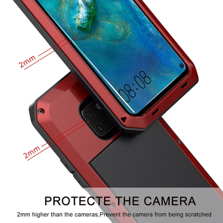 Tank Waterproof Dustproof Shockproof Aluminum Alloy + Silicone Case for Huawei Mate 20 Pro (Red)