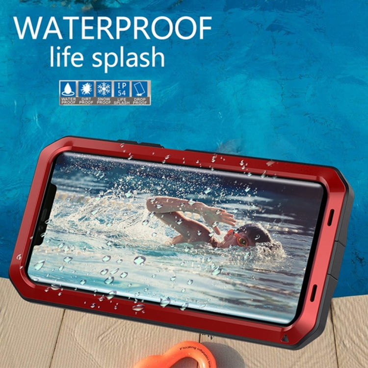 Tank Waterproof Dustproof Shockproof Aluminum Alloy + Silicone Case for Huawei Mate 20 Pro (Red)
