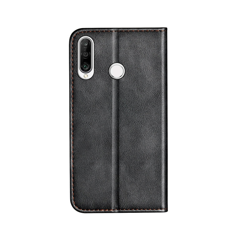 Business Solid Color Stitching Horizontal Flip Leather Case for Huawei P30 Lite, with Holder & Card Slots & Wallet & Lanyard
