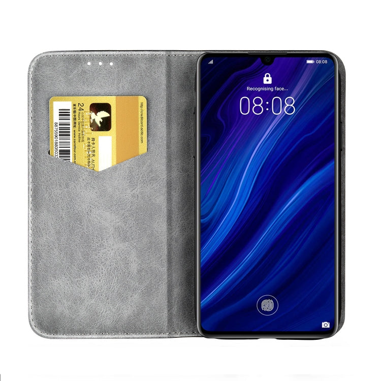 Business Solid Color Stitching Horizontal Flip Leather Case for Huawei P30, with Holder & Card Slots & Wallet & Lanyard