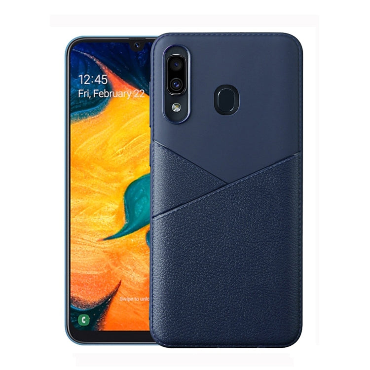 Ultra-thin Shockproof Soft TPU + Leather Case for Huawei Nova 3i (Blue)