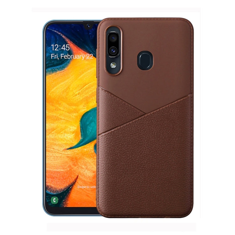 Ultra-thin Shockproof Soft TPU + Leather Case for Huawei Y6 (2019) (Brown)