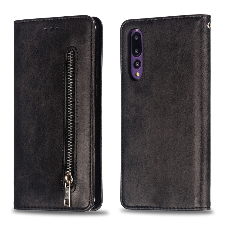 Calf Texture Zipper Magnetic Horizontal Flip Leather Case for Huawei P20 Pro, with Wallet & Holder & Card Slots