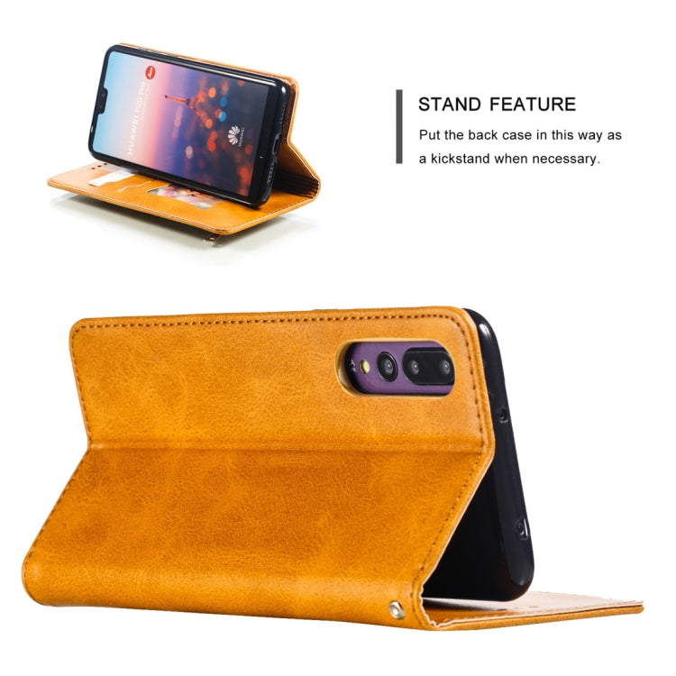 Calf Texture Zipper Magnetic Horizontal Flip Leather Case for Huawei P20 Pro, with Wallet & Holder & Card Slots