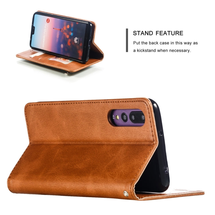 Calf Texture Zipper Magnetic Horizontal Flip Leather Case for Huawei P20 Pro, with Wallet & Holder & Card Slots