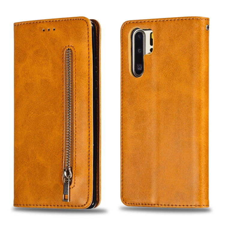 Calf Texture Zipper Magnetic Horizontal Flip Leather Case for Huawei P30 Pro, with Wallet & Holder & Card Slots