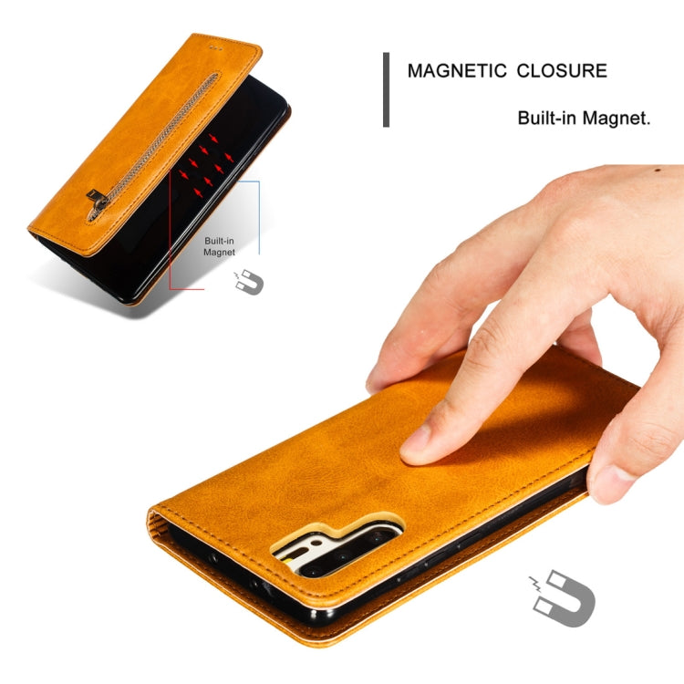 Calf Texture Zipper Magnetic Horizontal Flip Leather Case for Huawei P30 Pro, with Wallet & Holder & Card Slots
