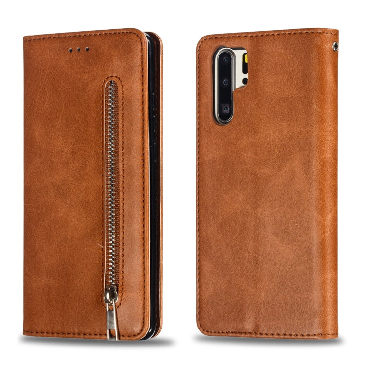 Calf Texture Zipper Magnetic Horizontal Flip Leather Case for Huawei P30 Pro, with Wallet & Holder & Card Slots