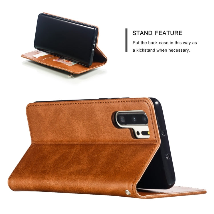 Calf Texture Zipper Magnetic Horizontal Flip Leather Case for Huawei P30 Pro, with Wallet & Holder & Card Slots