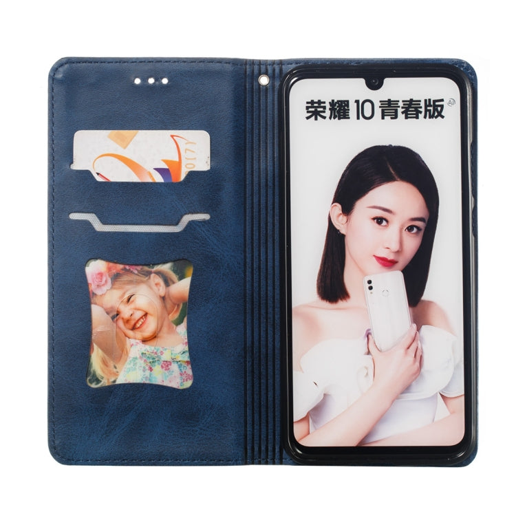 Calf Texture Zipper Magnetic Horizontal Flip Leather Case for Huawei Honor 10 Lite, with Wallet & Holder & Card Slots