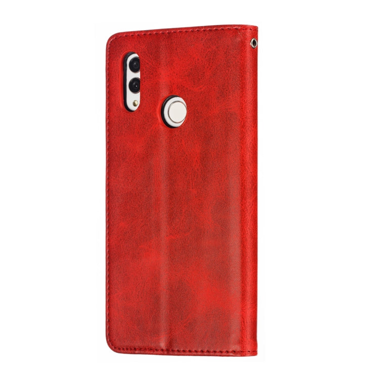 Calf Texture Zipper Magnetic Horizontal Flip Leather Case for Huawei Honor 10 Lite, with Wallet & Holder & Card Slots