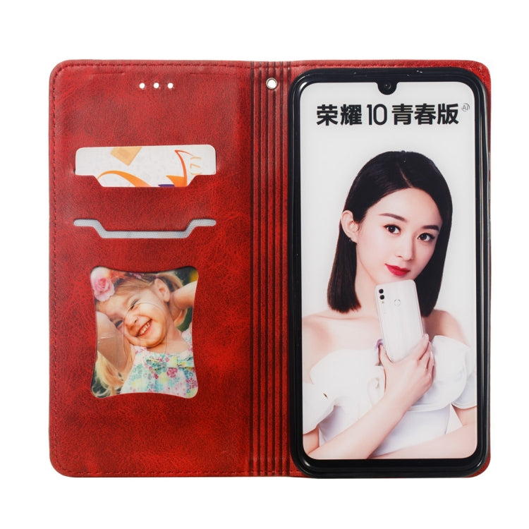 Calf Texture Zipper Magnetic Horizontal Flip Leather Case for Huawei Honor 10 Lite, with Wallet & Holder & Card Slots