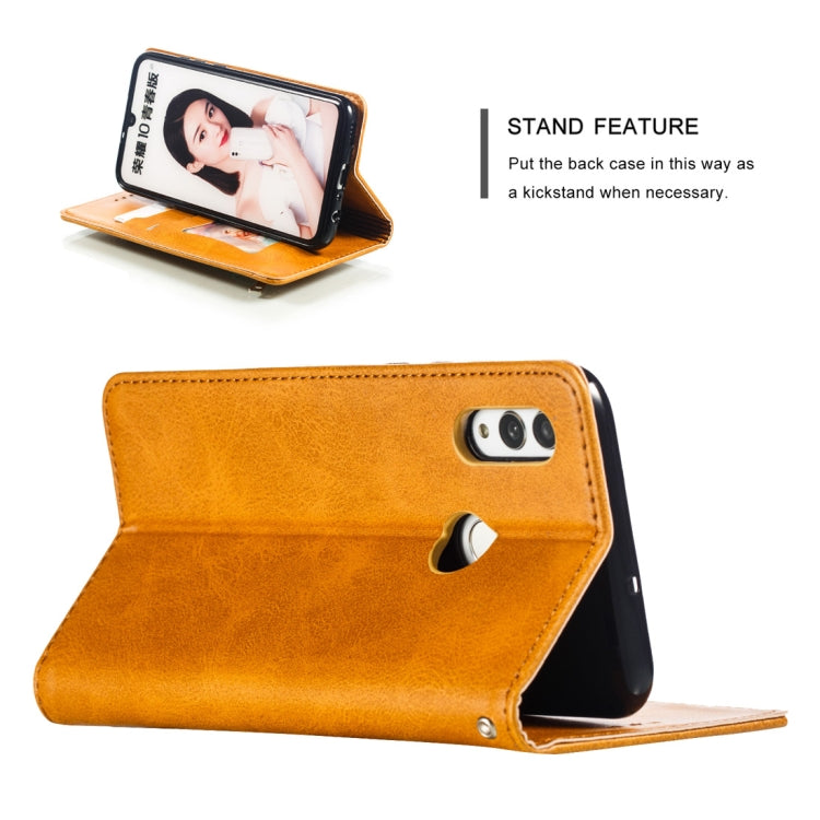 Calf Texture Zipper Magnetic Horizontal Flip Leather Case for Huawei Honor 10 Lite, with Wallet & Holder & Card Slots