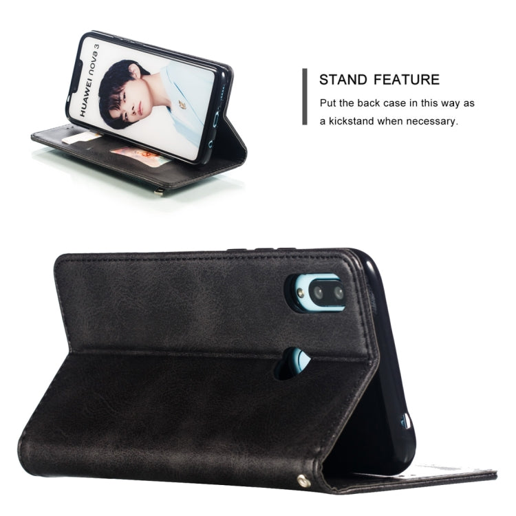 Calf Texture Zipper Magnetic Horizontal Flip Leather Case for Huawei nova 3i, with Wallet & Holder & Card Slots