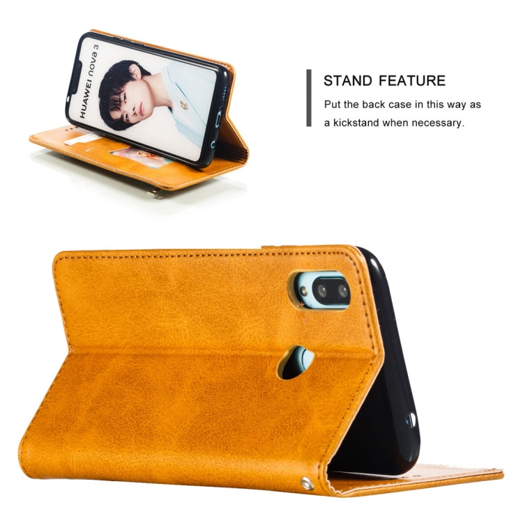 Calf Texture Zipper Magnetic Horizontal Flip Leather Case for Huawei nova 3i, with Wallet & Holder & Card Slots