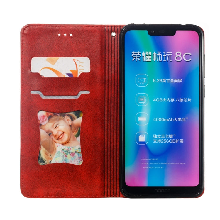 Calf Texture Zipper Magnetic Horizontal Flip Leather Case for Huawei Y7 (2019), with Wallet & Holder & Card Slots