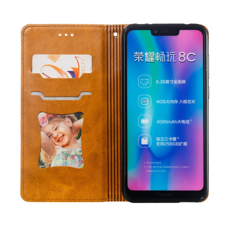 Calf Texture Zipper Magnetic Horizontal Flip Leather Case for Huawei Y7 (2019), with Wallet & Holder & Card Slots