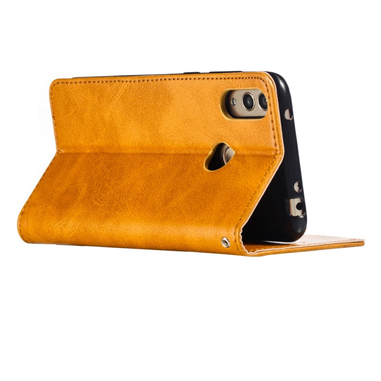 Calf Texture Zipper Magnetic Horizontal Flip Leather Case for Huawei Y7 (2019), with Wallet & Holder & Card Slots