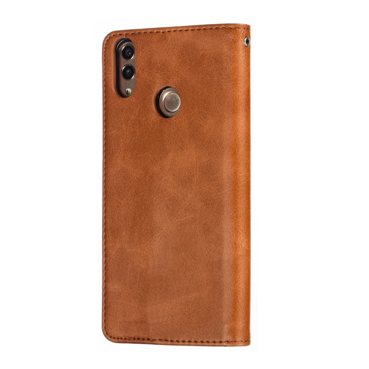 Calf Texture Zipper Magnetic Horizontal Flip Leather Case for Huawei Y7 (2019), with Wallet & Holder & Card Slots